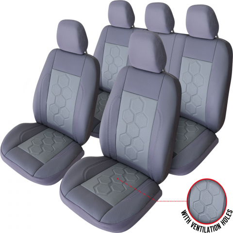 ACCESORII - SET HUSE SCAUN EXCLUSIVE LEATHER KING GRI