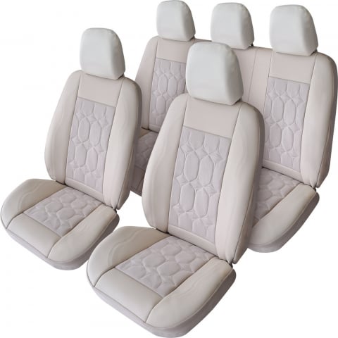 ACCESORII - SET HUSE SCAUN EXCLUSIVE LEATHER SI ALCANTARA BEJ