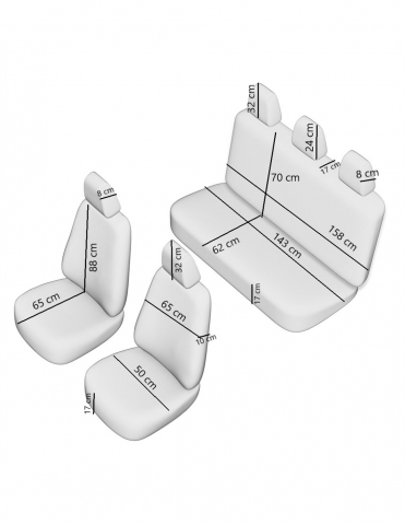 Set huse scaun Individual ALBASTRU [4]