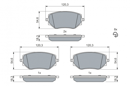 Set placute frana BOSCH 0986460063 [1]