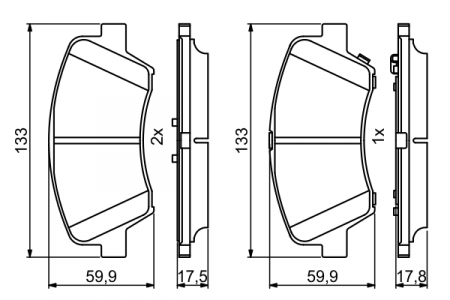 Set placute frana BOSCH 0986494712 [6]