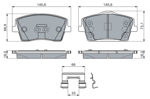 Set placute frana BOSCH 0 986 460 144 [2]