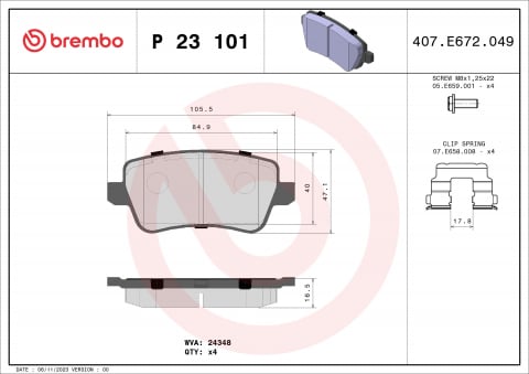 Placute frana BREMBO P23101 [1]