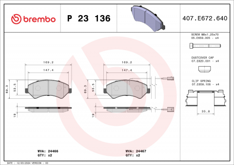 Placute frana BREMBO P23136 [1]