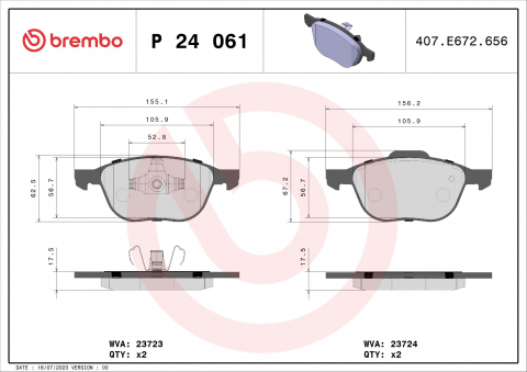 Placute frana - Placute frana BREMBO P24061