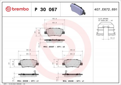 Placute frana BREMBO P30067 [1]