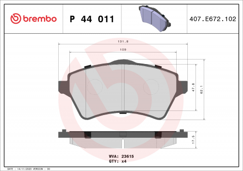 Placute frana BREMBO P44011 [1]