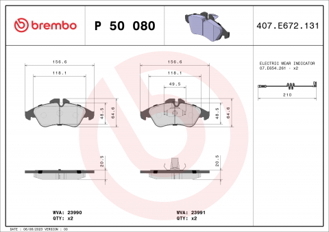 Placute frana - Placute frana BREMBO P50080