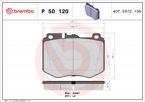 Placute frana BREMBO P50120 [1]