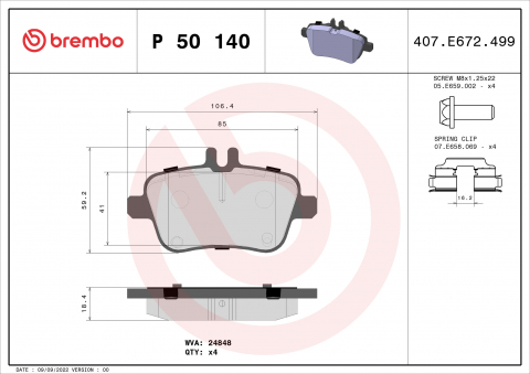 Placute frana BREMBO P50140 [1]