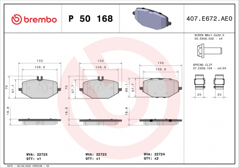 Placute frana BREMBO P50168 [1]
