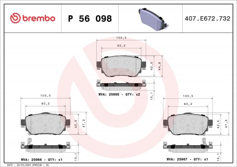 Placute frana BREMBO P56098 [1]