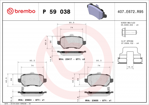Placute frana BREMBO P59038 [1]
