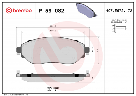 Placute frana BREMBO P59082 [1]