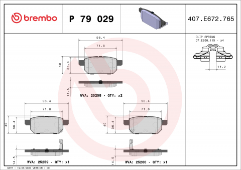 Placute frana BREMBO P79029 [1]