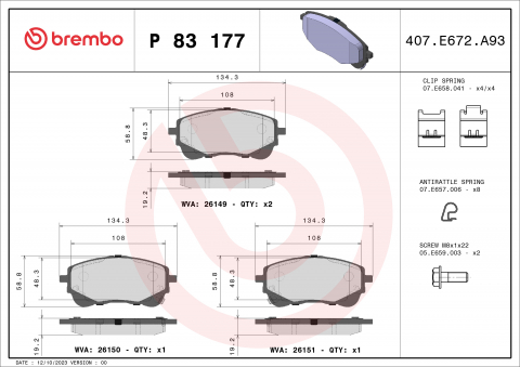 Placute frana BREMBO P83177 [1]