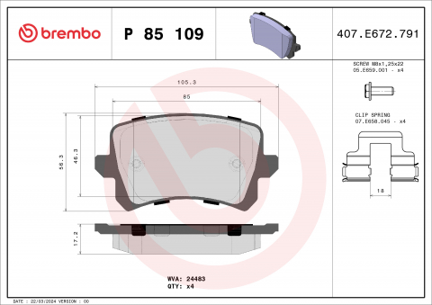 Placute frana BREMBO P85109 [1]