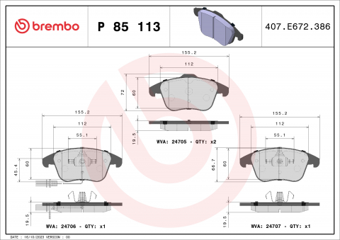 Placute frana - Placute frana BREMBO P85113