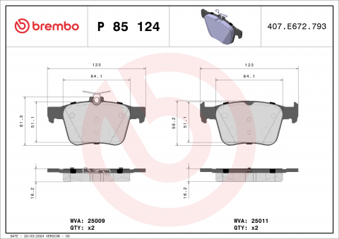 Placute frana BREMBO P85124 [1]