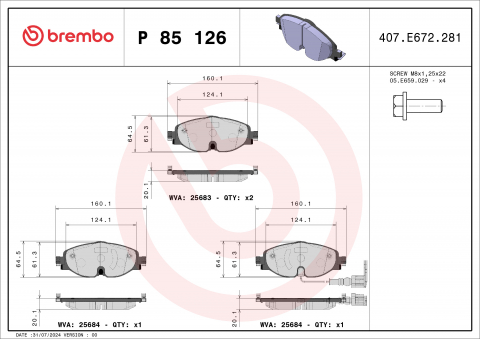 Placute frana BREMBO P85126 [1]