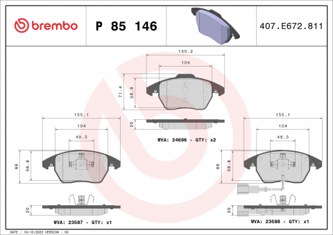 Placute frana BREMBO P85146 [1]