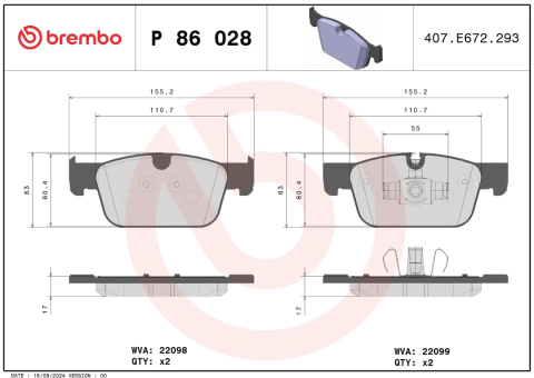 Set placute frana BREMBO P86028 [1]