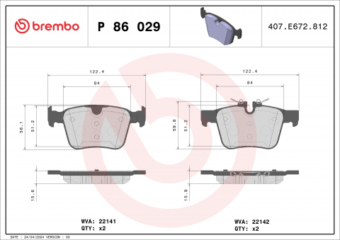 Placute frana BREMBO P86029 [1]