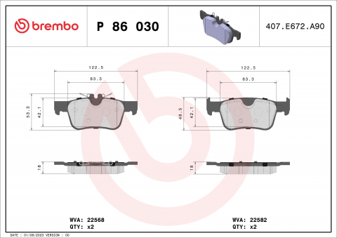 Placute frana BREMBO P86030 [1]