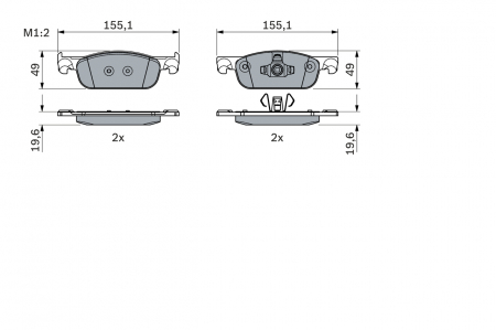 Set placute frana fata BOSCH 0986424021 [2]