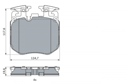 Placute frana - Set placute frana fata BOSCH 0986424431