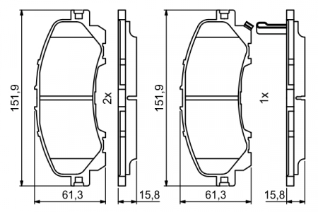 Set placute frana fata BOSCH 0986494821 [3]