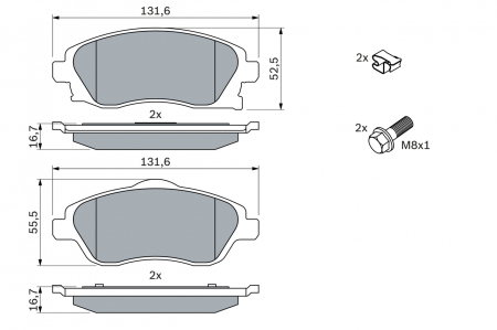 Set placute frana fata BOSCH 0986424527 [5]