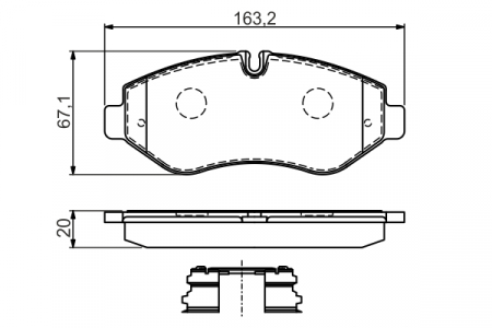Set placute frana fata BOSCH 0986494582 [2]
