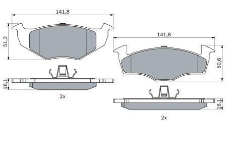 Placute frana - Set placute frana fata BOSCH 0986494005