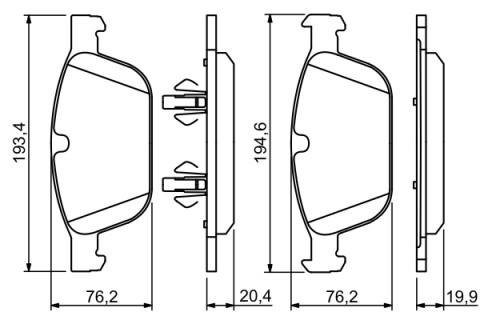 Set placute frana fata BOSCH 0986494305 [4]