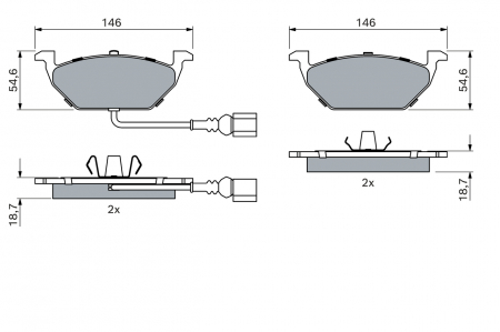 Placute frana - Set placute frana fata BOSCH 0986494019