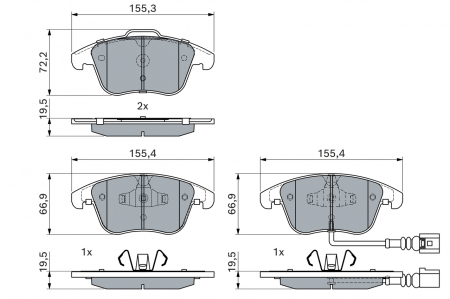 Set placute frana fata BOSCH 0986494372 [4]