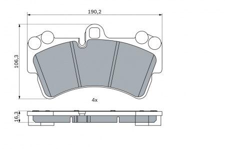 Set placute frana fata BOSCH 0986424739 [4]