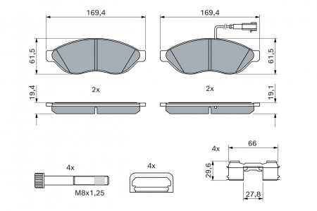 Set placute frana fata BOSCH 0986494591 [3]
