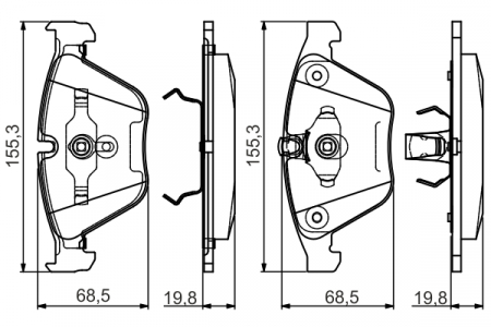 Set placute frana fata BOSCH 0986495082 [1]