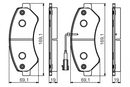 Placute frana - Set placute frana fata BOSCH 0986495095