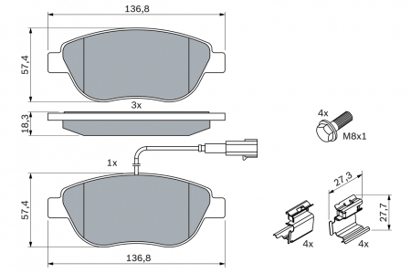 Set placute frana fata BOSCH 0986424596 [4]