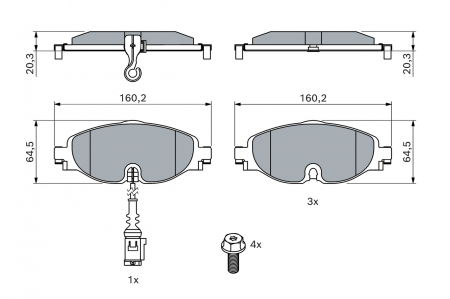 Set placute frana fata BOSCH 0986494660 [4]