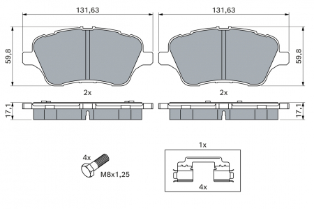 Set placute frana fata BOSCH 0986494792 [1]