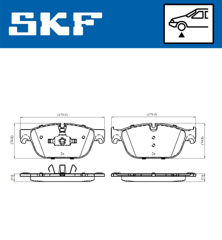 Piese auto - Set placute frana fata SKF VKBP80269E