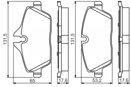 Placute frana - Set placute frana fata BOSCH 0986495251