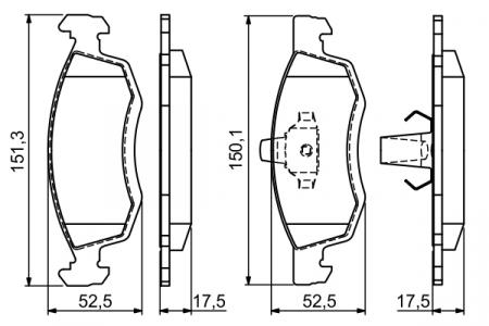 Placute frana - Set placute frana fata BOSCH 0986494197