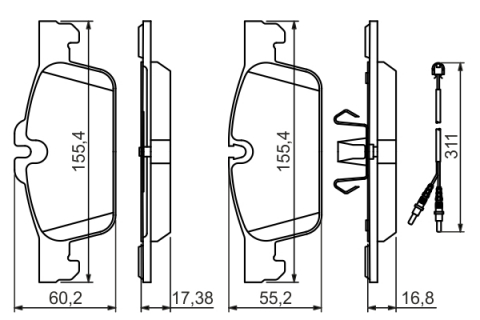 Set placute frana fata BOSCH 0986494527 [2]