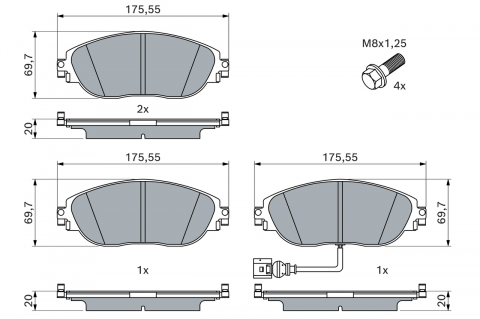 Set placute frana fata BOSCH 0986494704 [2]