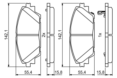 Set placute frana fata BOSCH 0986494804 [4]